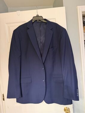 Pronto Uomo Navy Two-Button Men's Suit Blazer